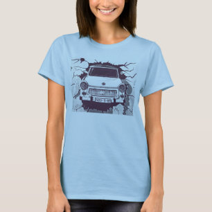 Camiseta Coche trabante, negro y blanco, muro de Berlín (1