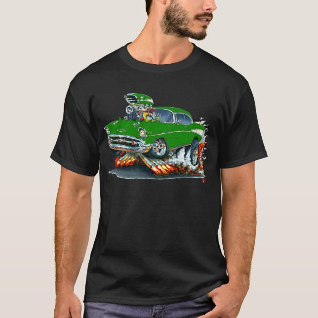 Camiseta Coche verde 1957 de Chevy Belair (Anverso)