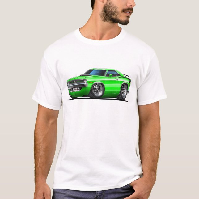 Camiseta Coche verde 1970 de Plymouth Cuda (Anverso)