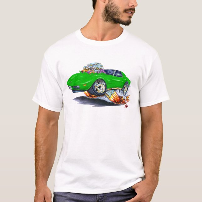 Camiseta Coche verde 1973-76 del Corvette (Anverso)