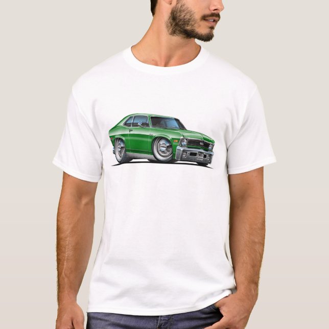 Camiseta Coche verde de Chevy Nova (Anverso)