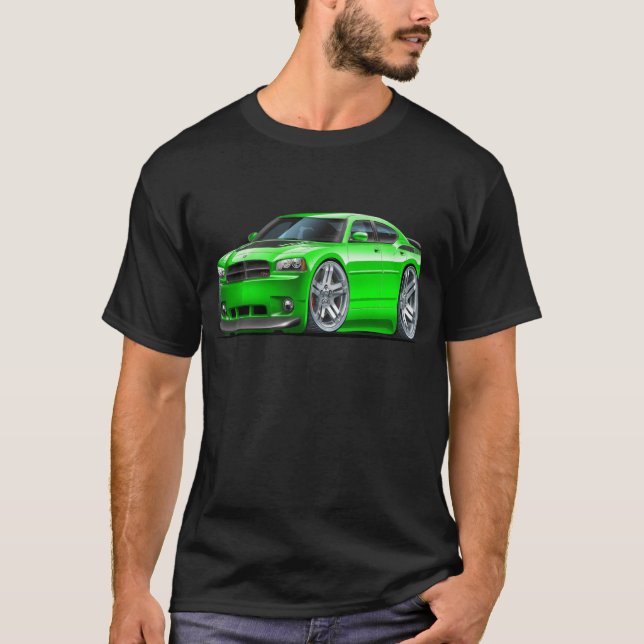 Camiseta Coche verde de Daytona del cargador de Dodge (Anverso)