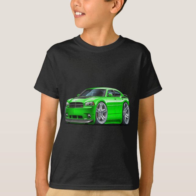 Camiseta Coche verde de Daytona del cargador de Dodge (Anverso)