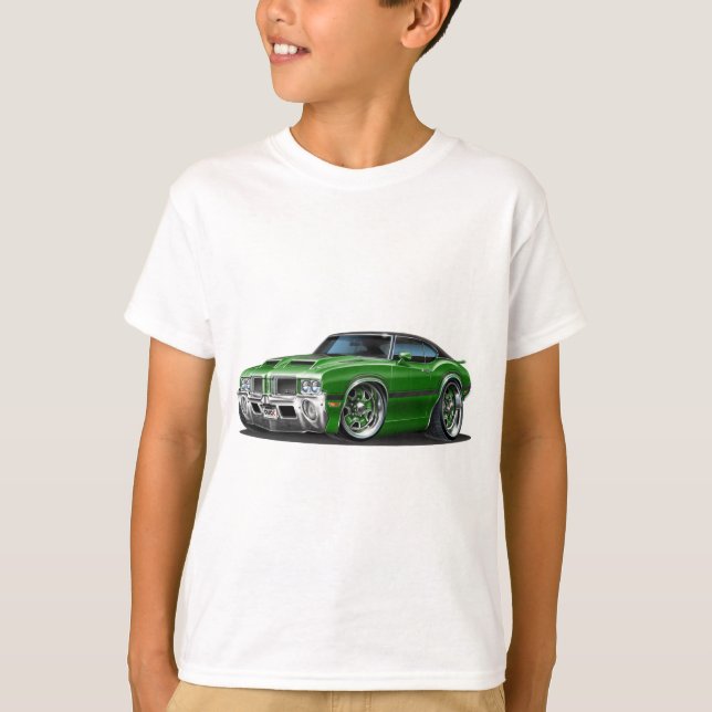 Camiseta Coche verde del machete 442 de Olds (Anverso)