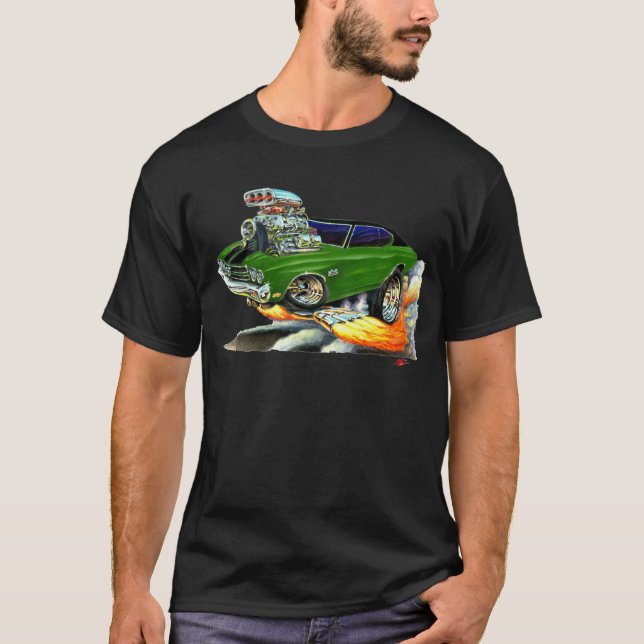 Camiseta Coche Verde-Negro 1970 de Chevelle (Anverso)