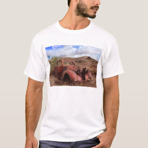 Camiseta Coche viejo que aherrumbra en paisaje del desierto