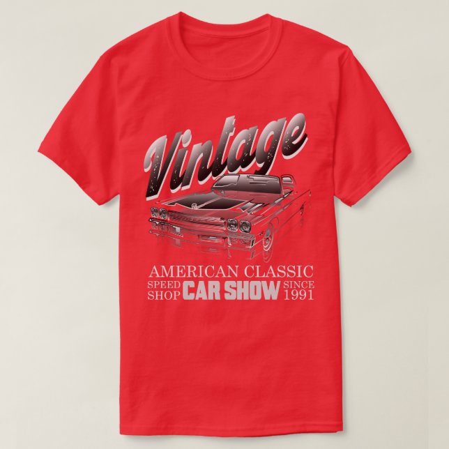 Camiseta Coche Vintage (Diseño del anverso)