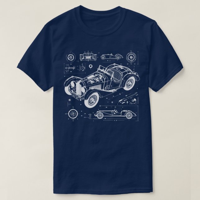 Camiseta coche vintage (Diseño del anverso)