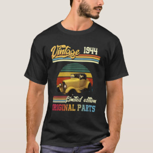 Camiseta Coche Vintage 1944 Piezas Originales 80 Cumpleaño