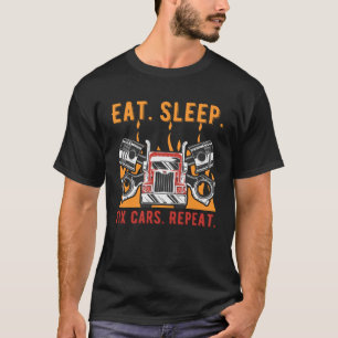 Camiseta Coches De Fijación Del Sueño Repita Auto Mechanage