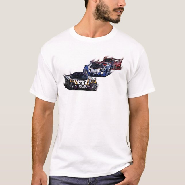 Camiseta Coches de Le Mans que lo luchan hacia fuera, el (Anverso)