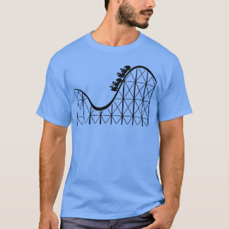 Camiseta coches de montaña rusa en las vías en una aventura