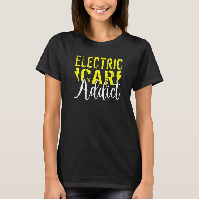 Camiseta Coches Eléctricos Addict EV Vehículo Eléctrico Pre (Anverso)