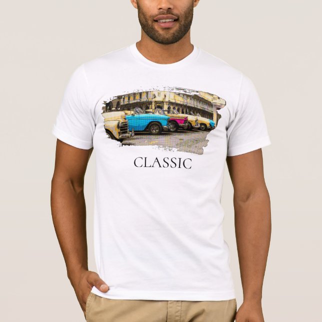 Camiseta *~* Coches retro clásicos de color de época T- (Anverso)