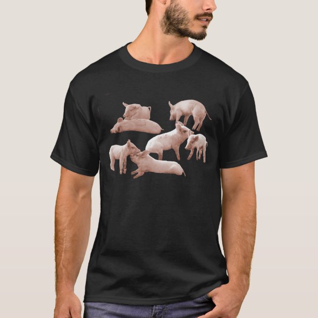 Camiseta cochinillos, cerdo, (Anverso)