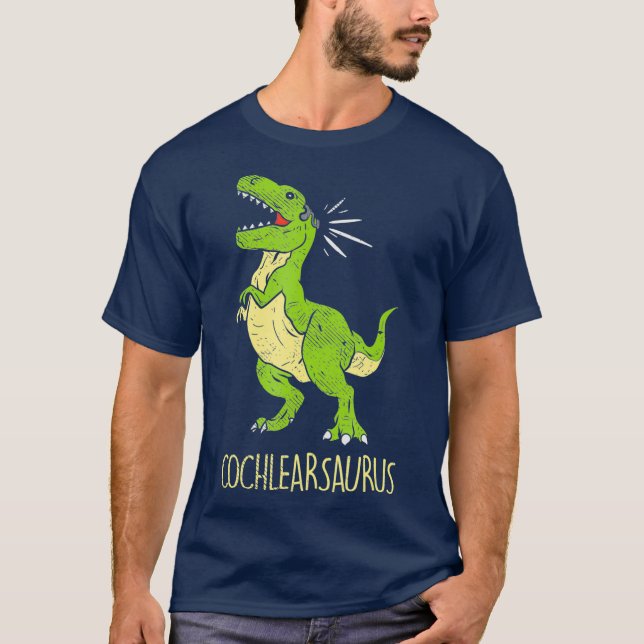 Camiseta Cochlearning Saurus Sordo Difícil De Escuchar Sord (Anverso)