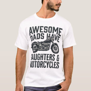 Camiseta Cociente de papá hijas de motocicleta vector vinta