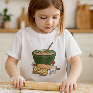Camiseta Cocina acogedora con ingredientes para hacer pan d
