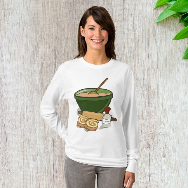 Camiseta Cocina acogedora con ingredientes para hacer pan d (Subido por el creador)