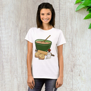 Camiseta Cocina acogedora con ingredientes para hacer pan d