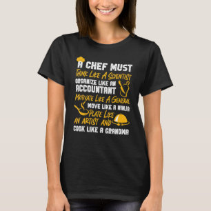 Camiseta Cocina Cocina Cocina Cocina Un Chef Debe Pensar Co