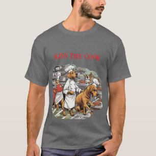 Camiseta Cocina con Perro Chef Besa al Cocinero