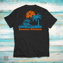 Camiseta Cocina Costera Pickleball Atardecer Ola Palma