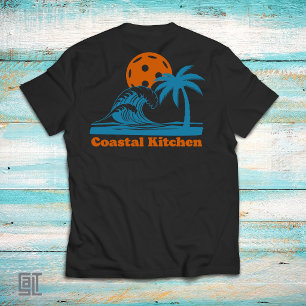 Camiseta Cocina Costera Pickleball Atardecer Ola Palma
