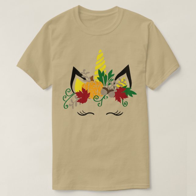 Camiseta Cocina de Calabaza de Unicornio Cuta Halloween Día (Diseño del anverso)