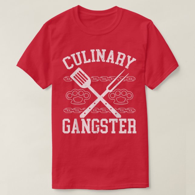 Camiseta Cocina de Gangster Maestro Chef Gorra Orgulloso Co (Diseño del anverso)