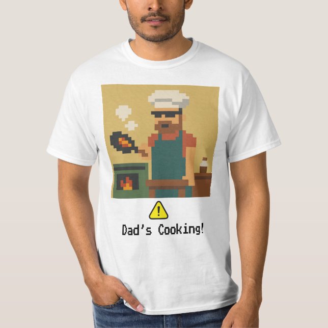 Camiseta Cocina de papá de arte de piano (Anverso)