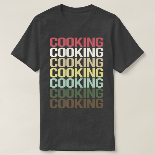 Camiseta Cocina de texto colorida (Diseño del anverso)