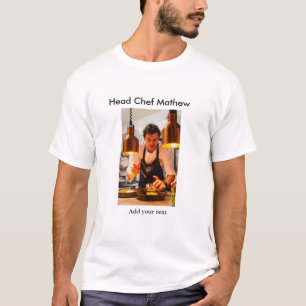 Camiseta Cocina del chef añada nombre de texto hombres pana