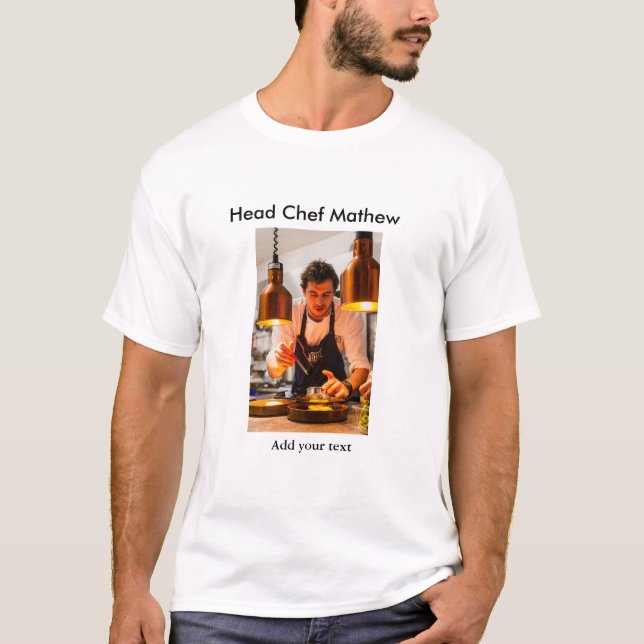Camiseta Cocina del chef añada nombre de texto hombres pana (Anverso)