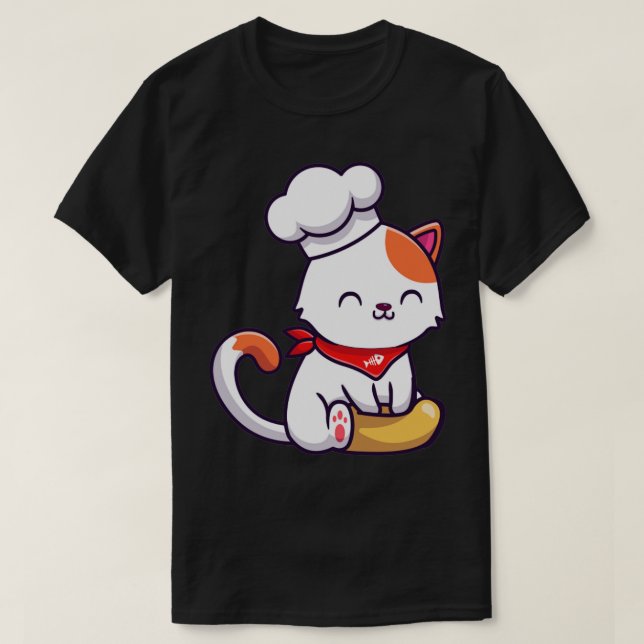 Camiseta Cocina del chef del gato (Diseño del anverso)