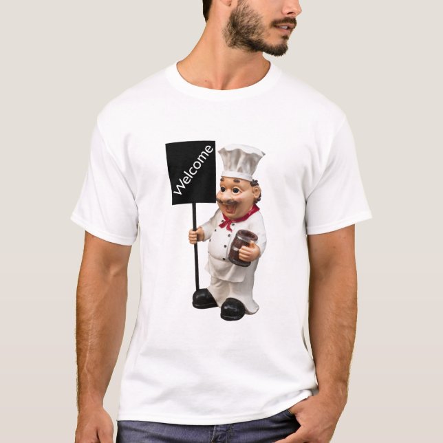 Camiseta Cocina del chef - Tarjeta de menú BIENVENIDA (Anverso)