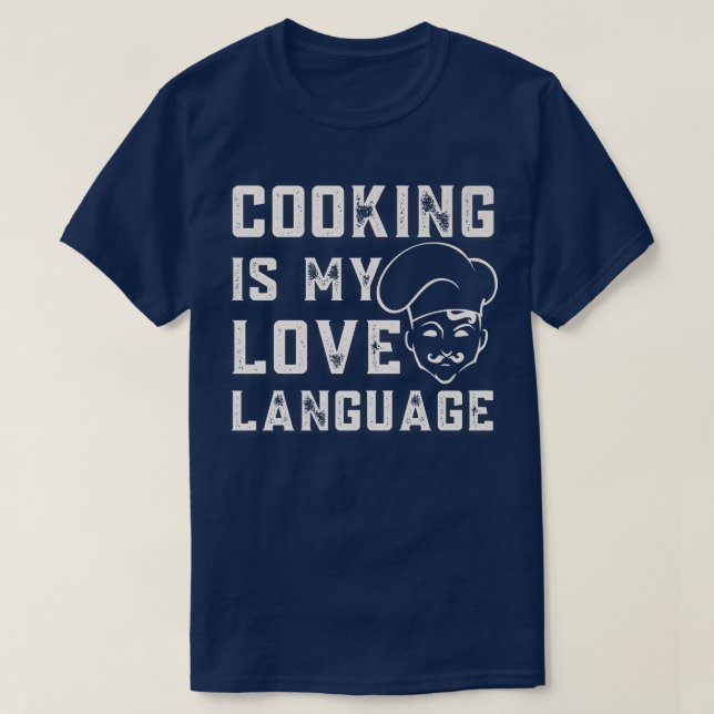 Camiseta cocina divertida, cocinar es mi idioma de amor co (Diseño del anverso)