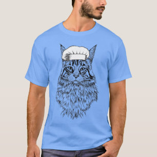 Camiseta Cocina divertida del chef Maine Coon Cat Cook
