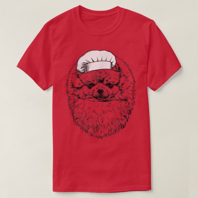Camiseta Cocina divertida del chef Pomerania Dog Cook (Diseño del anverso)