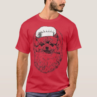 Camiseta Cocina divertida del chef Pomerania Dog Cook