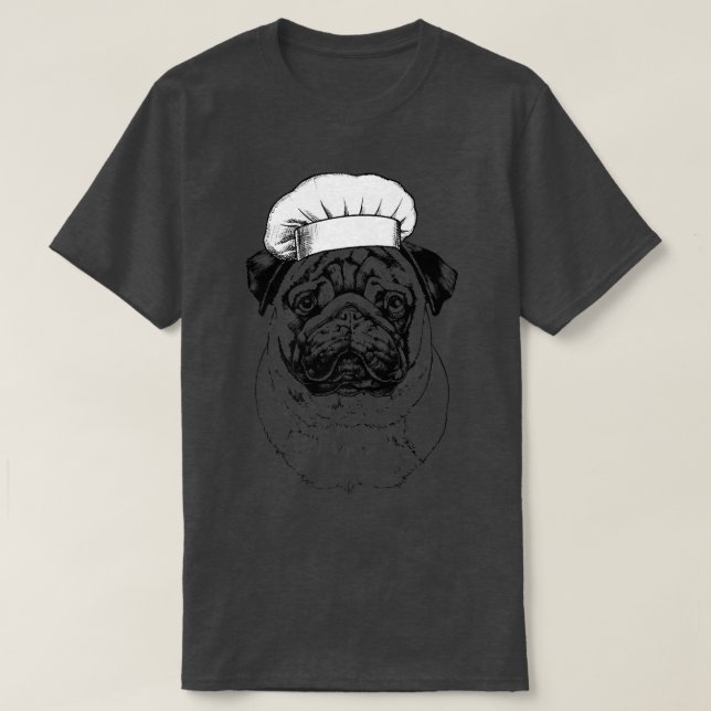 Camiseta Cocina divertida del chef Pug Dog Cook (Diseño del anverso)