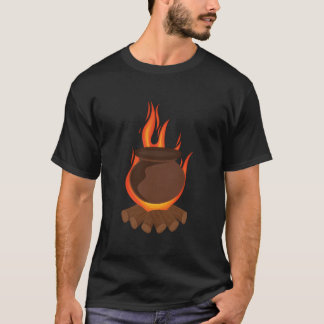 Camiseta Cocina en Olla de Barro sobre Fuego de Leña