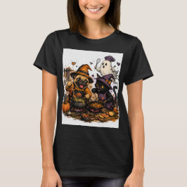 Camiseta Cocina espeluznante de Halloween: Pug y gato negro
