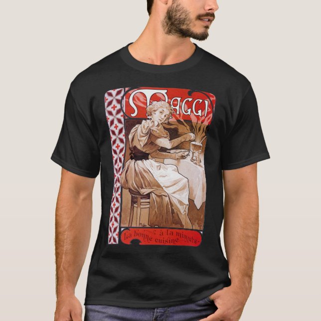 Camiseta Cocina femenina, Alphonse Mucha (Anverso)