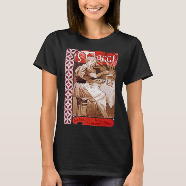 Camiseta Cocina femenina, Alphonse Mucha (Anverso)