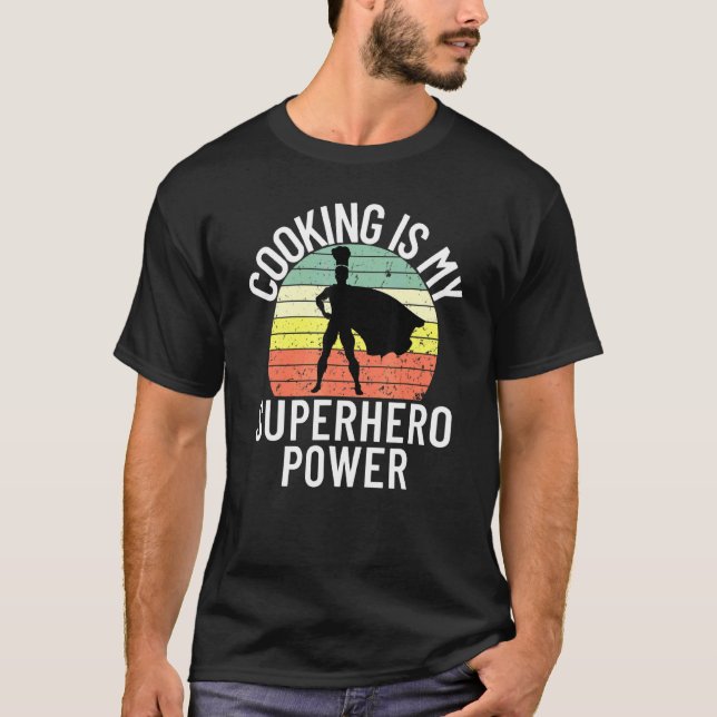 Camiseta Cocina Mi Superhéroe Power Chef Cook Grill 4 (Anverso)