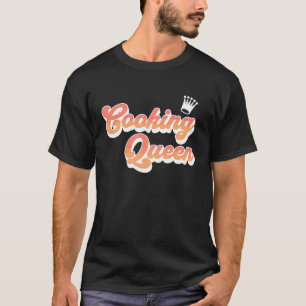 Camiseta Cocina Queen Pink Coral Textos Crown Cuwn Cook