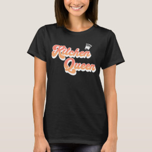 Camiseta Cocina Reina Coral Rosa Texto Coral Corona Cocina
