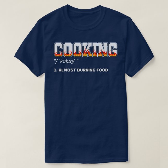 Camiseta Cocinando Comida Casi En Quema, Funny Cocina Chef (Diseño del anverso)