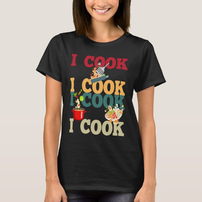 Camiseta Cocinando recetas de comida ollas y alvéolas que c (Anverso)